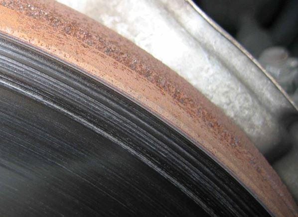 Here is what a bad rotor with deep grooves looks like: