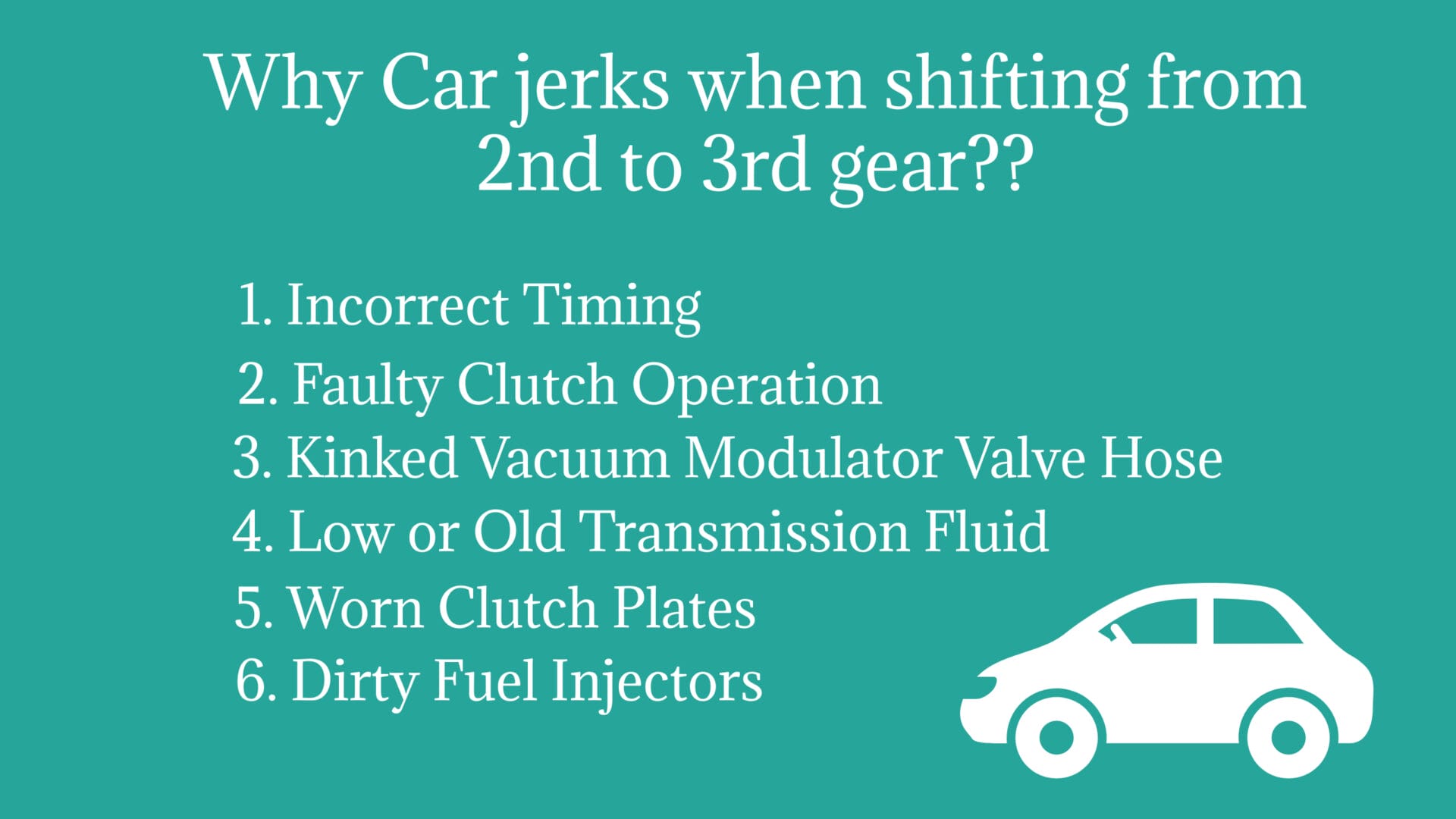 Why Car jerks when shifting from 2nd to 3rd gear